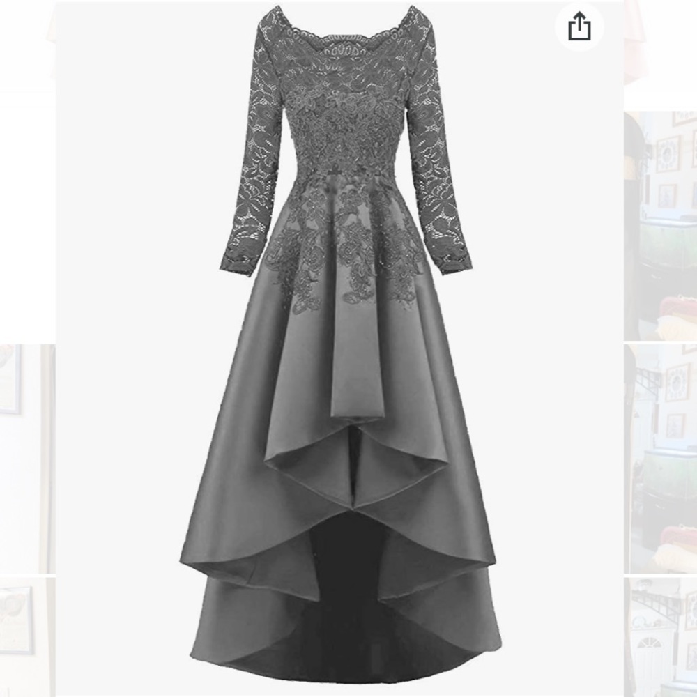 Grey lace and satin dress